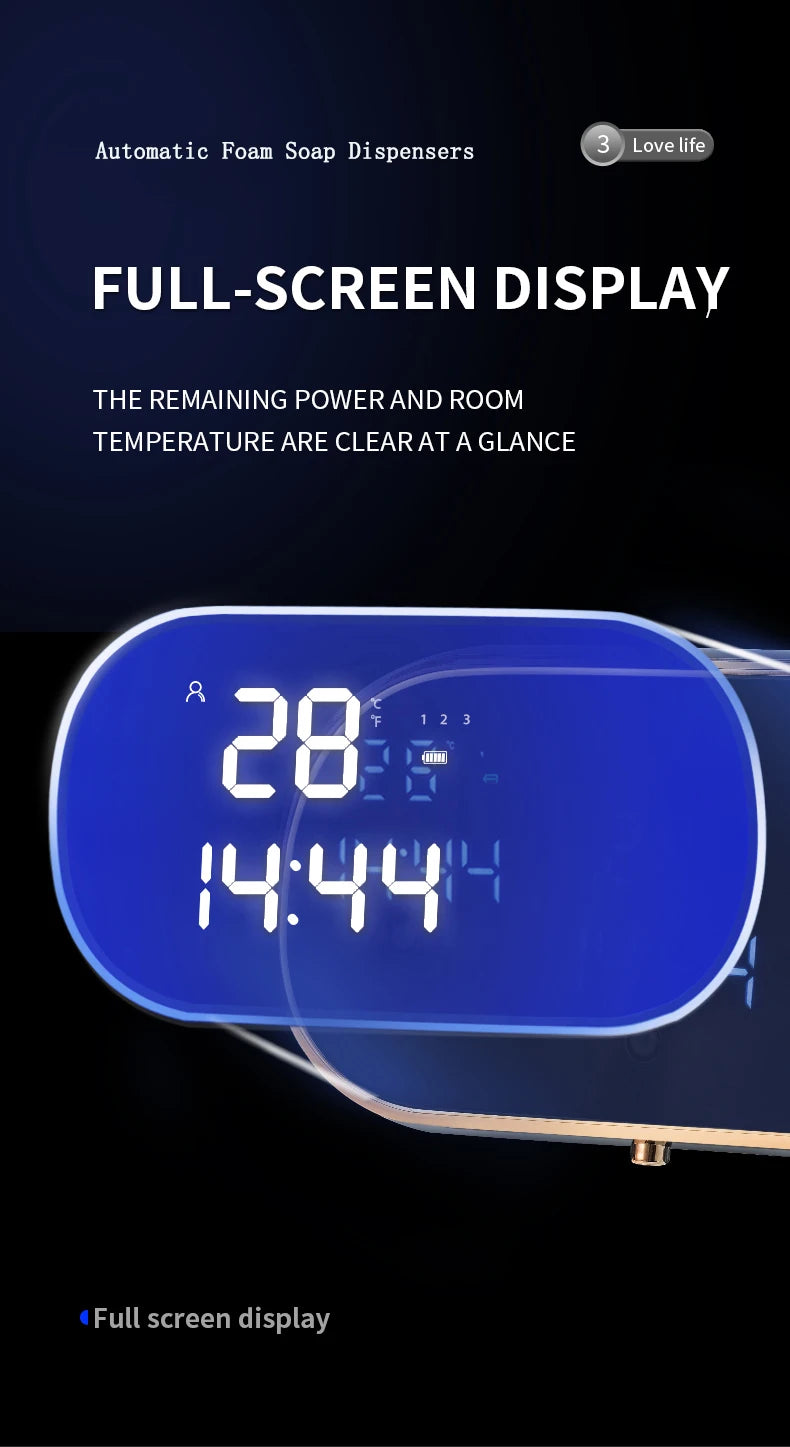 New Automatic Foam Soap Dispensers For Bathroom Smart Washing Hand Machine With USB Charging Two Colors with ABS Material