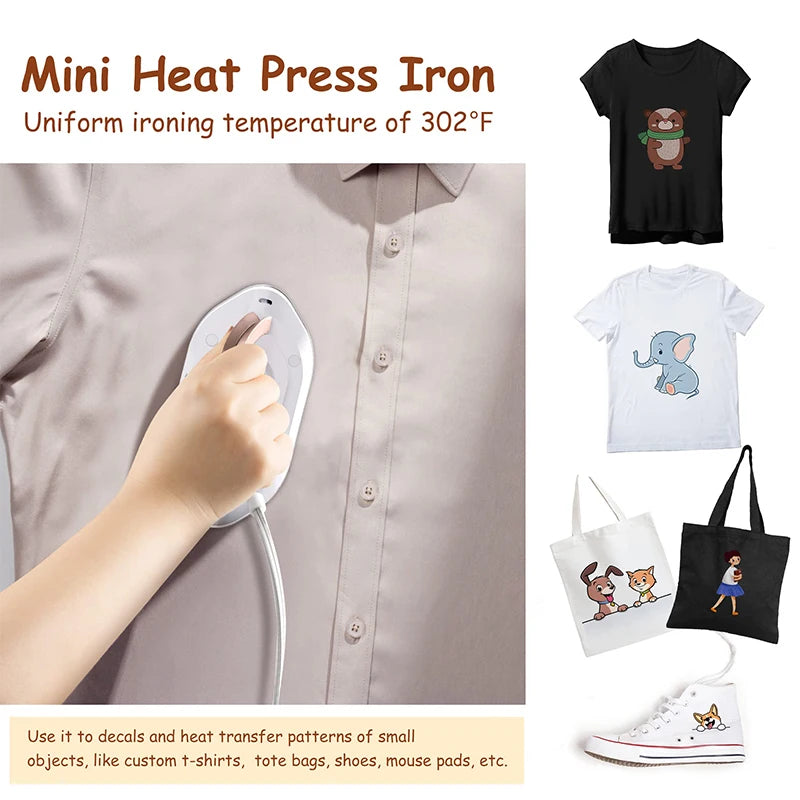 Portable Mini Iron Board Handheld Dual Voltage 120V/240V Travel Iron Dry Ironing 30S Preheating Mini Iron for Clothes