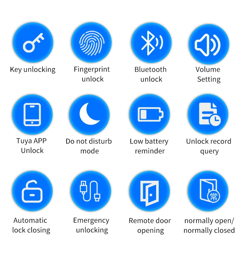 Fingerprint Safe Electronic Lock Door Handle Stainless Steel Round Door Knob Rotation Lock Doorknob Lock with Key Tuya App Home