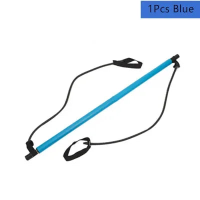 Portable Yoga Pilates Bar Stick with Resistance Band Home Gym Muscle Toning Bar Fitness Stretching Sports Body Workout Exercise