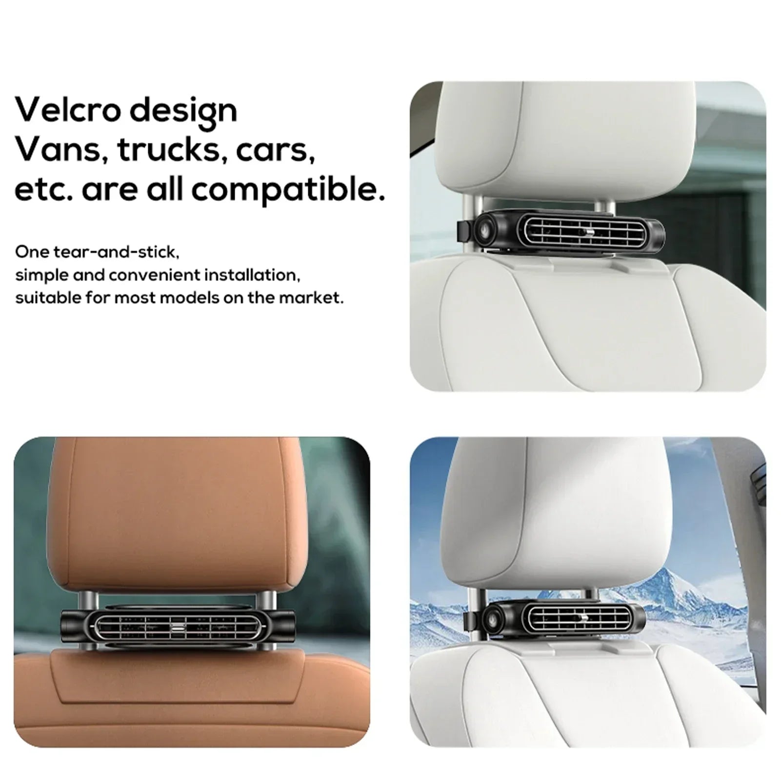 Car Headrest Cooling Air Fan Adjustable Car Seat Headrest Fan USB Powered Car Neck Cooler for Front Rear Seat Passenger Amagi