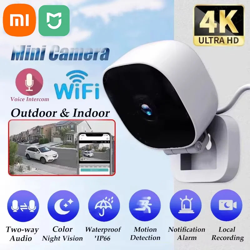 Xiaomi 4K Mini WiFi Camera IP/AP Remote Monitor Cloud Storage 2-Way Audio Motion Detection Camcorder Surveillance Security Cam