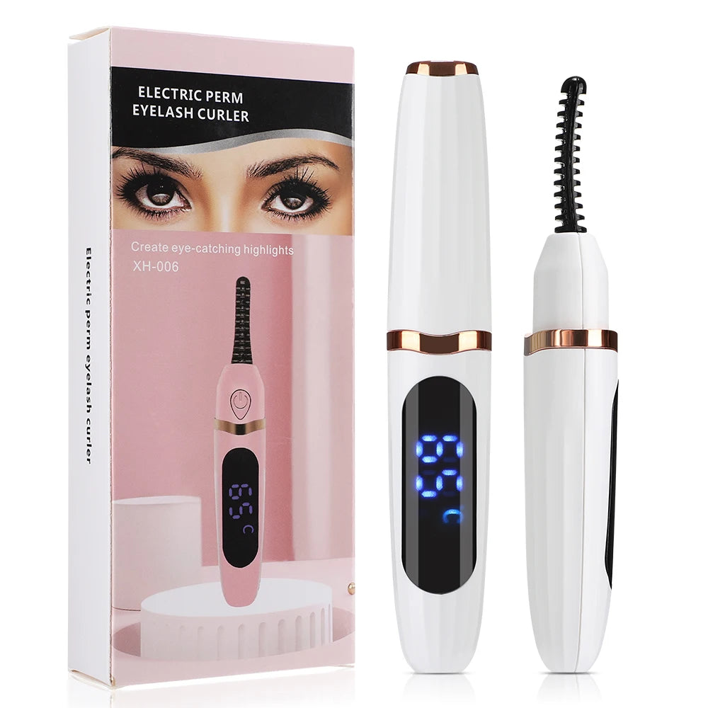 Electric Eyelash Curler Portable 3 Levels Eyelash Curling Device Quick Natural Eyelash Curler Long Lasting Lady Make up Tool