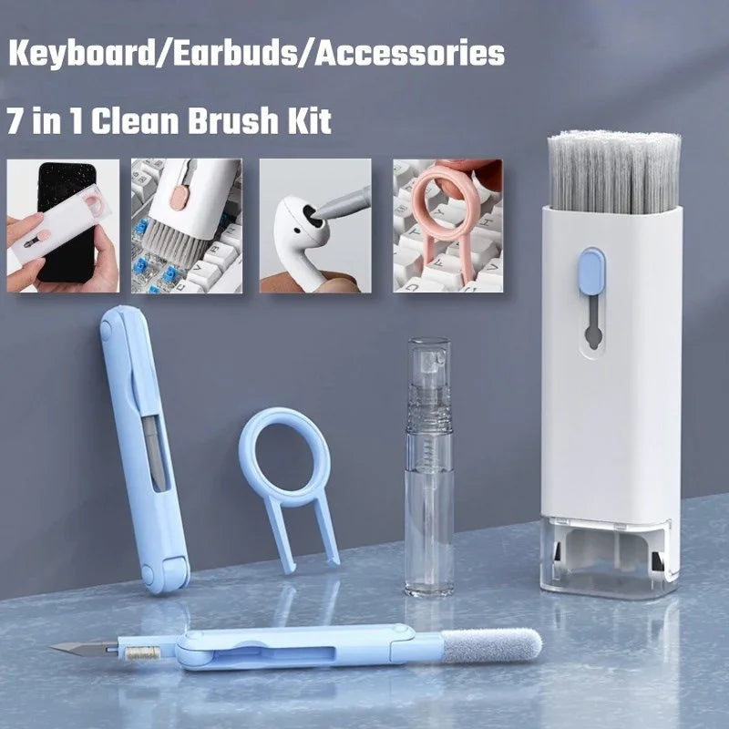 7-in-1 Multifunctional Cleaning Kit Laptop Keyboard Cleaning Brush Mobile Phone Screen Cleaning Bluetooth Headset Cleaning Pen