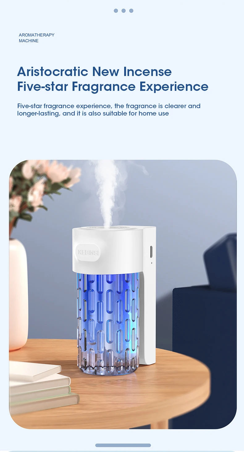 Desktop Aromatherapy Machine Multifunctional Wall Mounted Air Purification Aromatherapy Diffuser with Five Modes Rechargeable