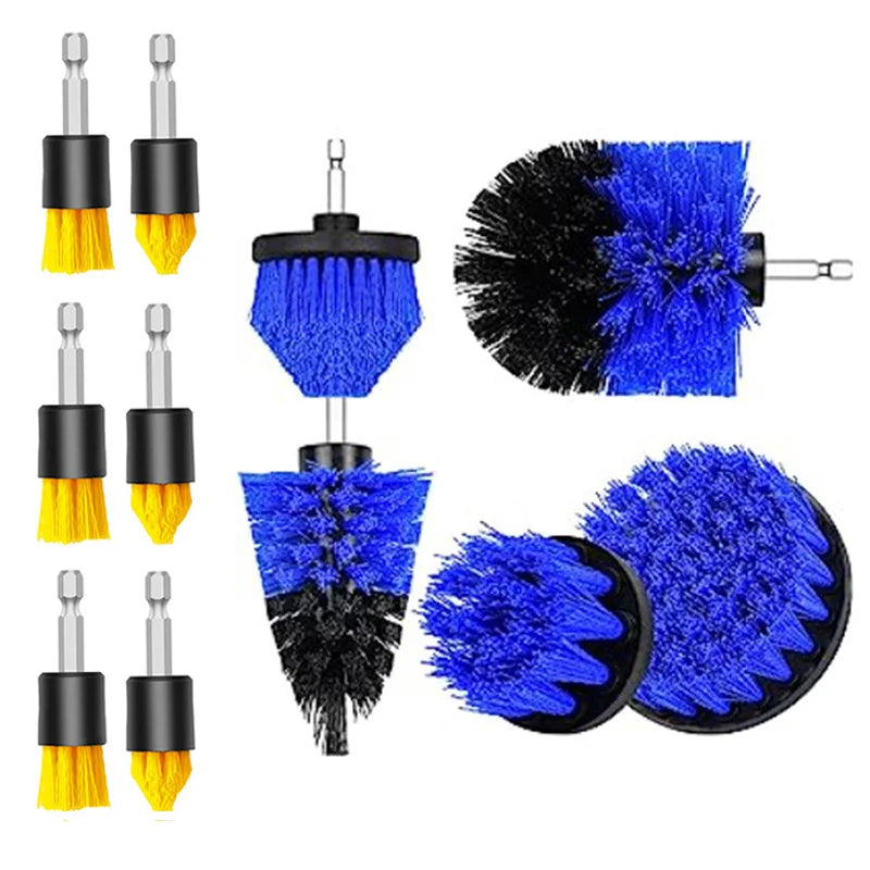 5pcs Multi-Purpose Electric Drill-Brush kit Power Scrubber Brush Car Polisher Kitchen Bathroom Cleaning Kit Toilet Cleaning Tool