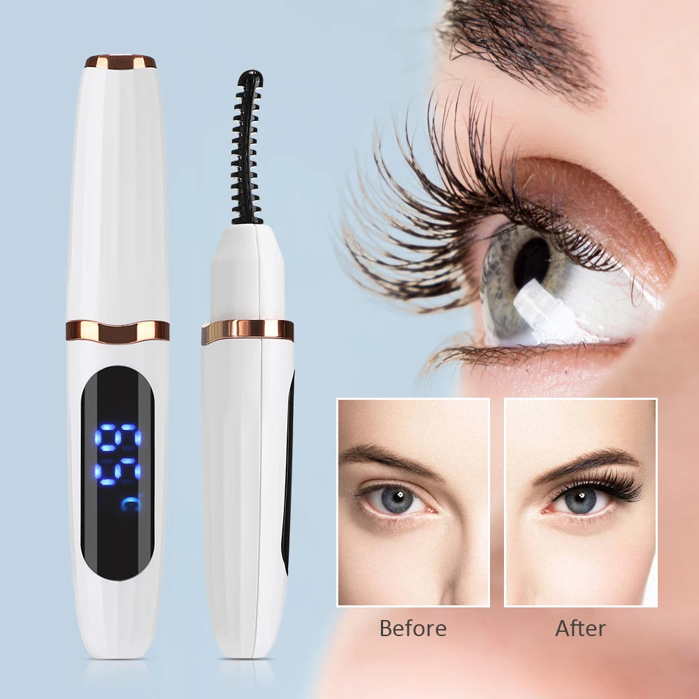 Electric Eyelash Curler Portable 3 Levels Eyelash Curling Device Quick Natural Eyelash Curler Long Lasting Lady Make up Tool