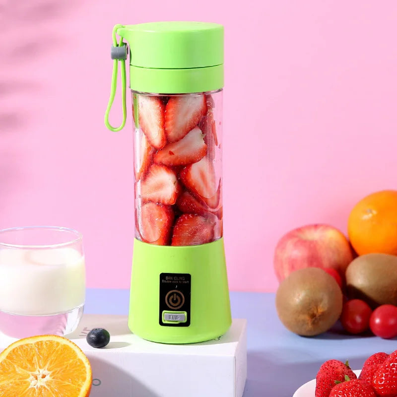 380ml Portable Electric Juicer USB Rechargeable Smoothie Blender Food Processor Fruit Mixer Compact Mini Kitchen Juicer