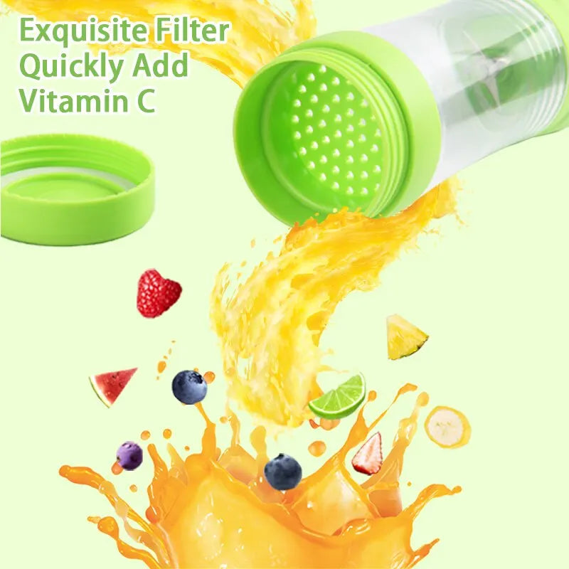 380ml Portable Electric Juicer USB Rechargeable Smoothie Blender Food Processor Fruit Mixer Compact Mini Kitchen Juicer