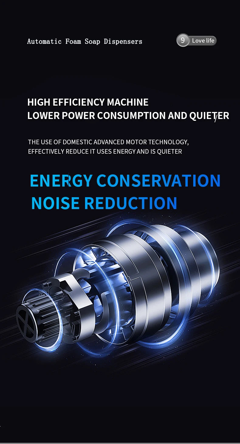 New Automatic Foam Soap Dispensers For Bathroom Smart Washing Hand Machine With USB Charging Two Colors with ABS Material