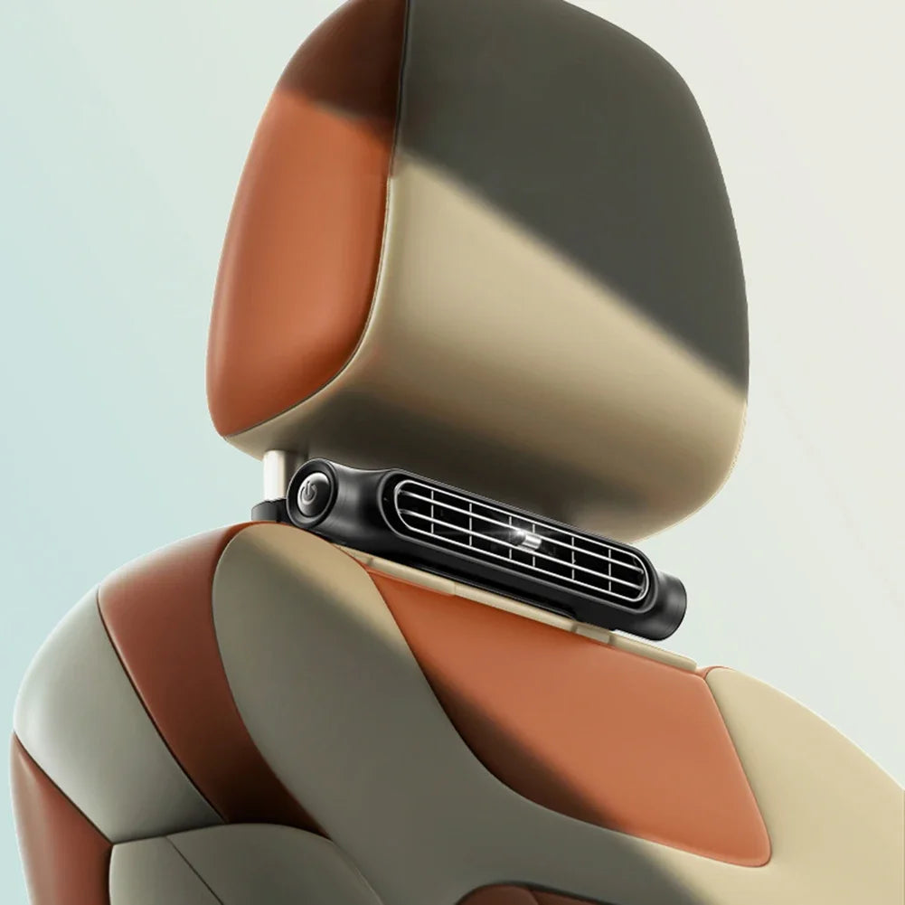 Car Headrest Cooling Air Fan Adjustable Car Seat Headrest Fan USB Powered Car Neck Cooler for Front Rear Seat Passenger Amagi