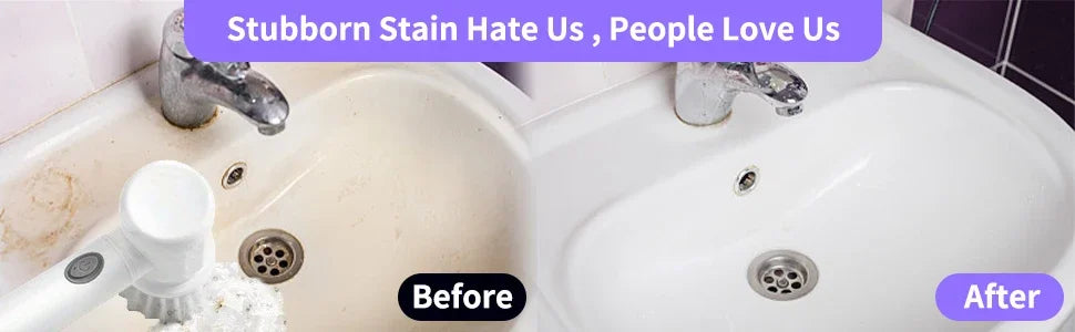 Escova de limpeza elétrica multifuncional