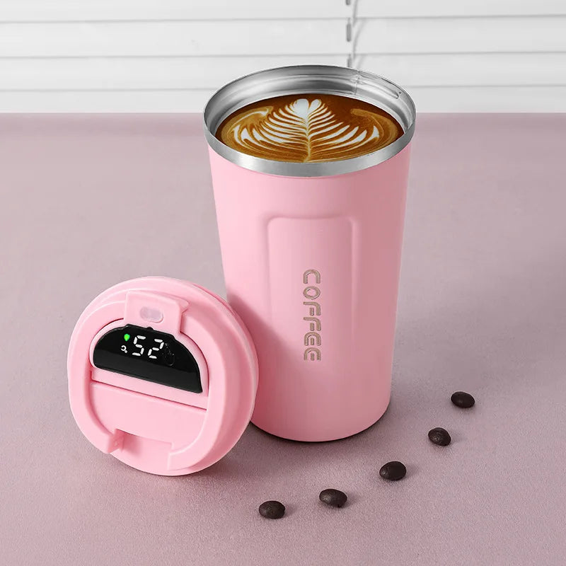 Thermos Coffee Mug 380/510ml 304 Stainless Steel Vacuum Cup Temperature Display Flask Thermal Tumbler Business Office Coffee Cup