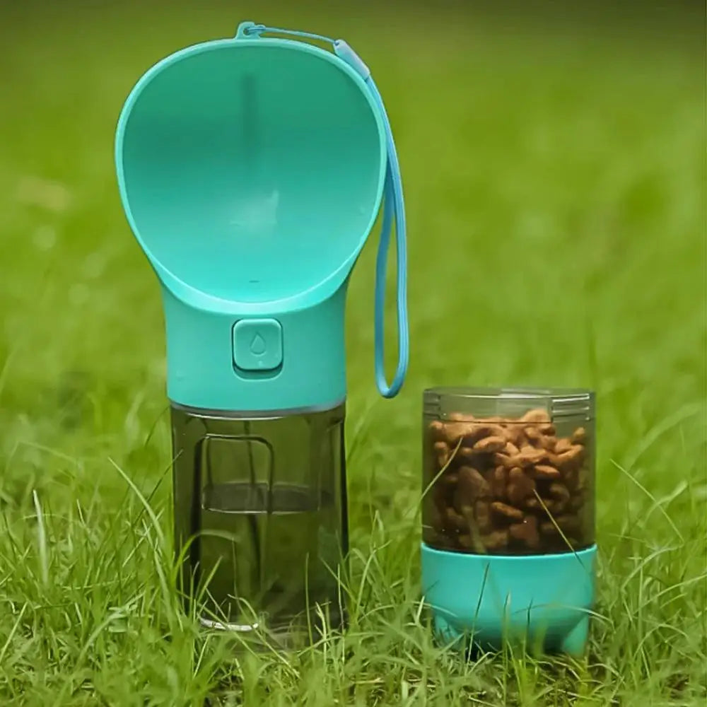 Portable Multifunction Dog Water Bottle Food Feeder Pet Travel Drinking Bowl Poop Dispenser Leak-proof Puppy Waterer Bottle