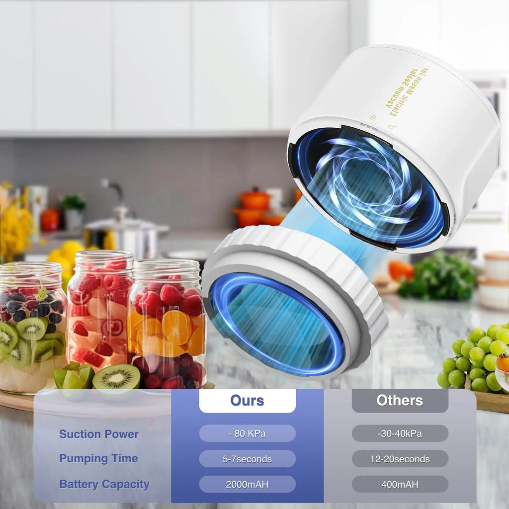 Mason Jar Vacuum Sealer Auto Stop Electric Mason Jar Vacuum Sealer Kit With Mason Jar Lids For Jam Preservation Food Storage