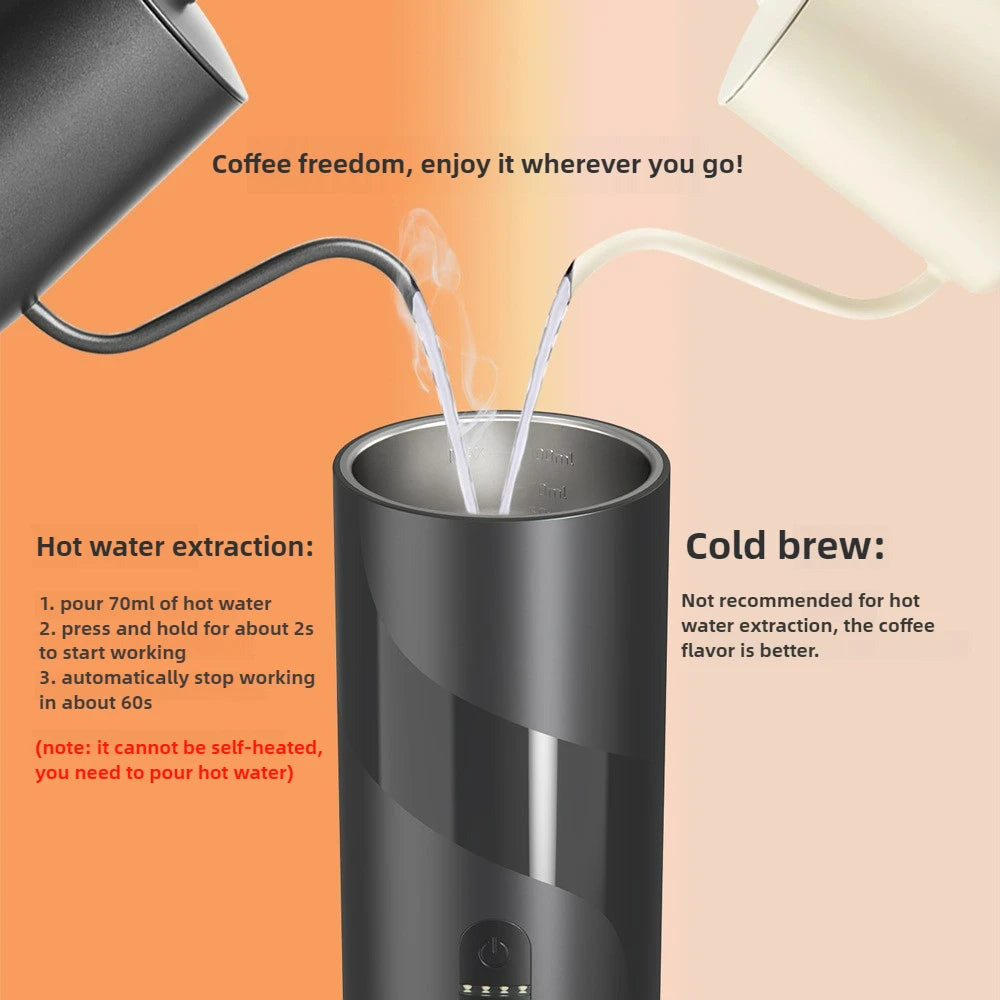 Cafeteira portátil mini recarregável para cápsulas