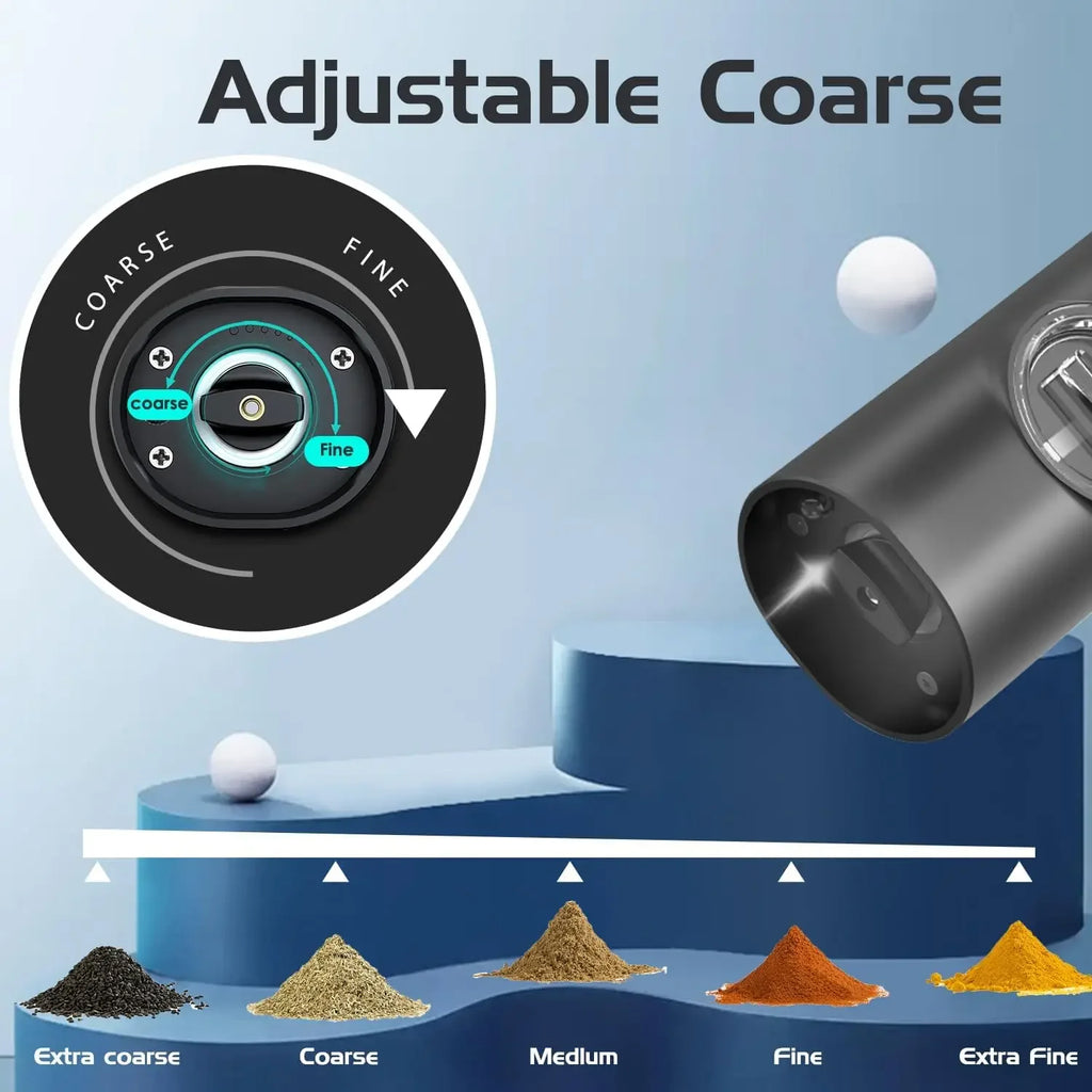 2Pcs Electric Salt And Pepper Grinder With Adjustable Coarseness Refillable Mill Battery Powered Kitchen Automatic Gadget