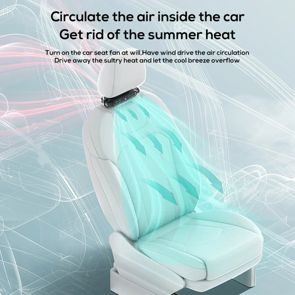 Car Headrest Cooling Air Fan Adjustable Car Seat Headrest Fan USB Powered Car Neck Cooler for Front Rear Seat Passenger Amagi