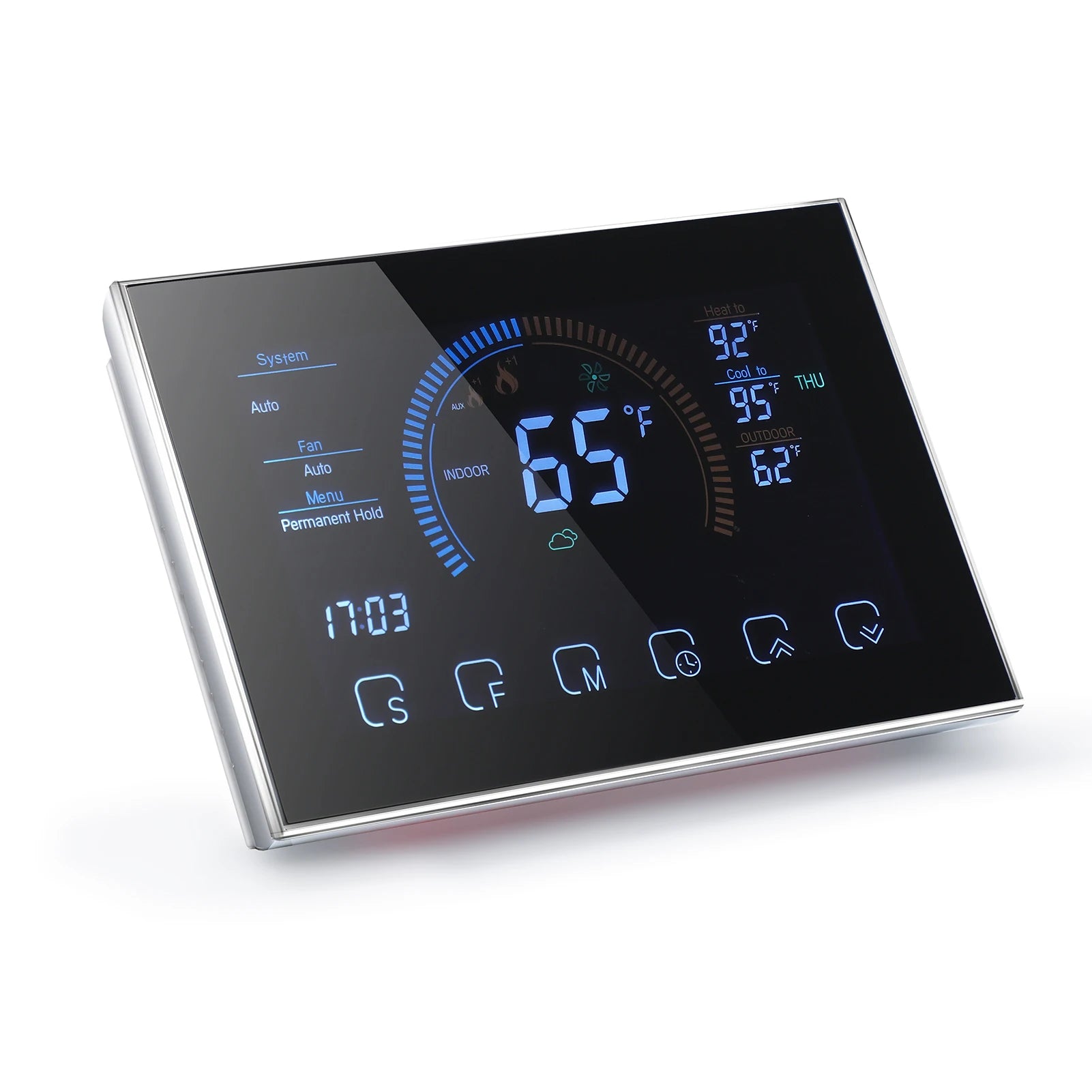 Smart Heat Pump Room Thermostat Temperature Controller 4.8 Inch Color LCD Screen Programmable Touch Control/ Mobile APP/ Voice