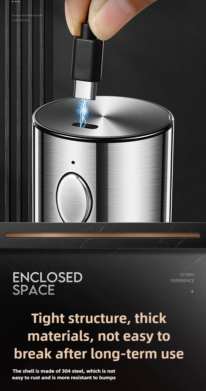 Electric Pepper Grinder Automatic Spice Grinder USB Rechargeable Adjustable Coarseness Spice Mill Kitchen Gadget Tools