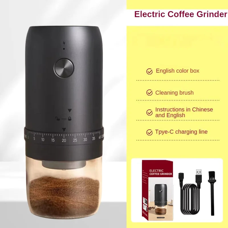 Portable Coffee Grinder Electric USB Rechargeable Home Outdoor Blenders Profession Adjustable Coffee Beans Grinding for Kitchen
