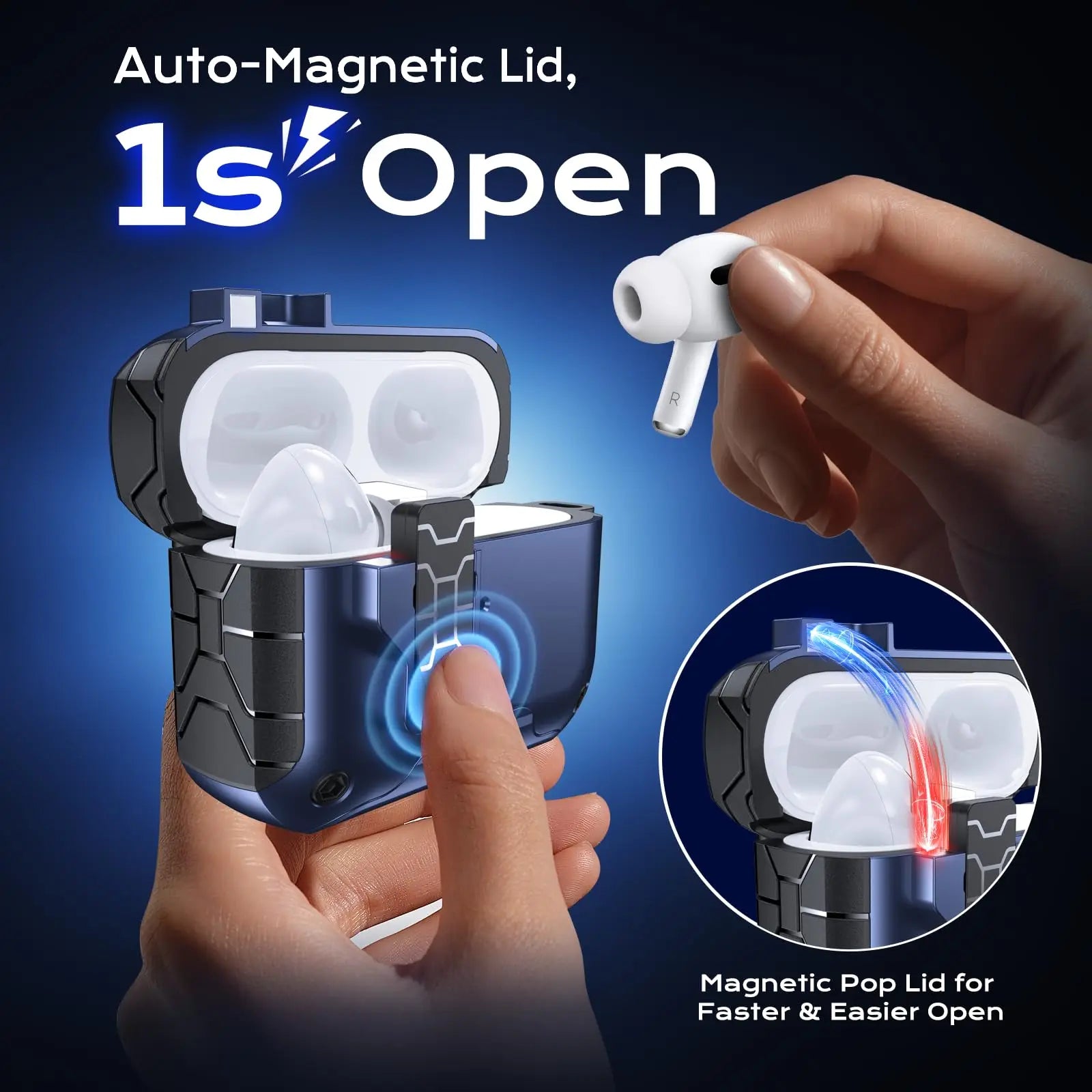 Magnetic Auto Lock Case for AirPods Pro 3 Phone Stand Case Cover with Cleaning Kit & Keychain Protective Case for AirPods Pro 3