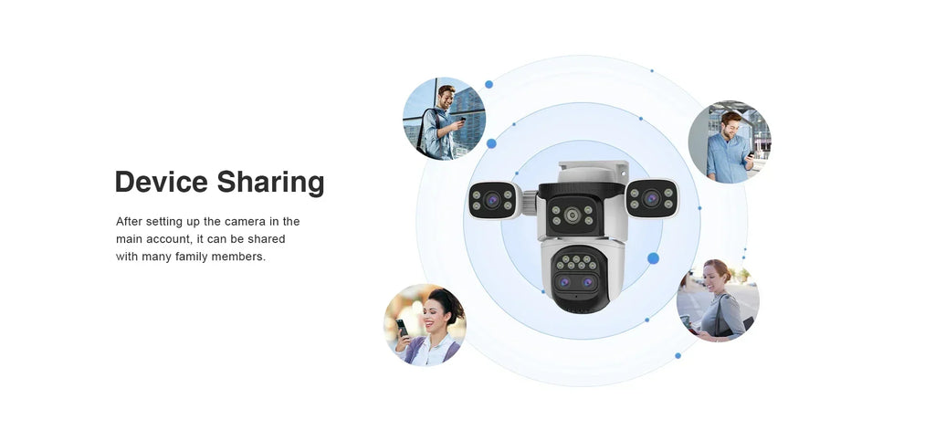 20MP 10K 4-Lens WiFi Security Camera Outdoor, 10X Zoom Auto Tracking, 4-Screen Display, Waterproof CCTV, Full Color Night Vision