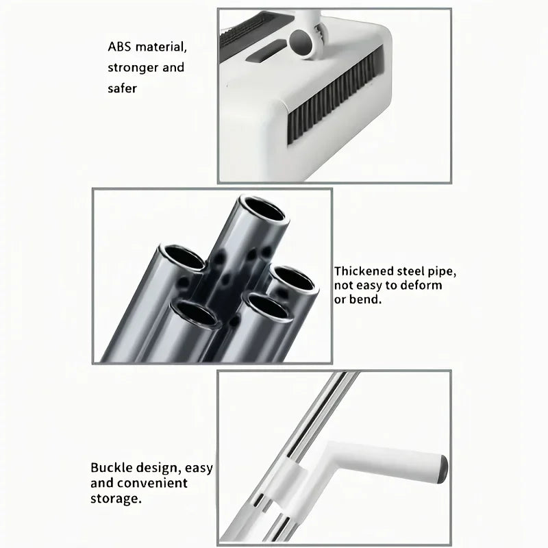 [3-in-1 Cleaning Kit] 3-in-1 Foldable Broom and Dustpan Set - Multi-Surface Cleaning Kit - Durable Plastic for Home and Dorm Use