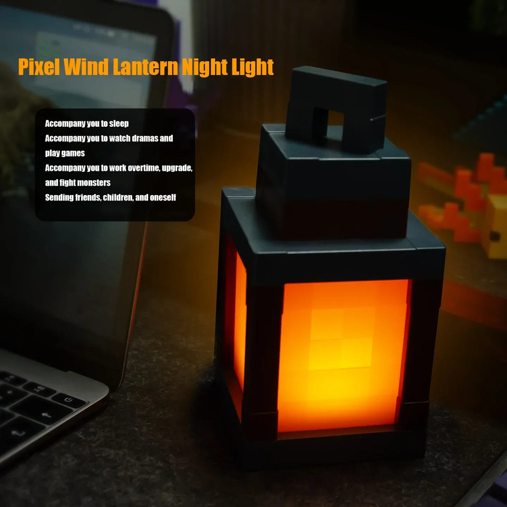 Mine WORLD Luminous lantern,light board Figurine rechargeable game torch, peripheral children's bedroom Decoration for Christmas