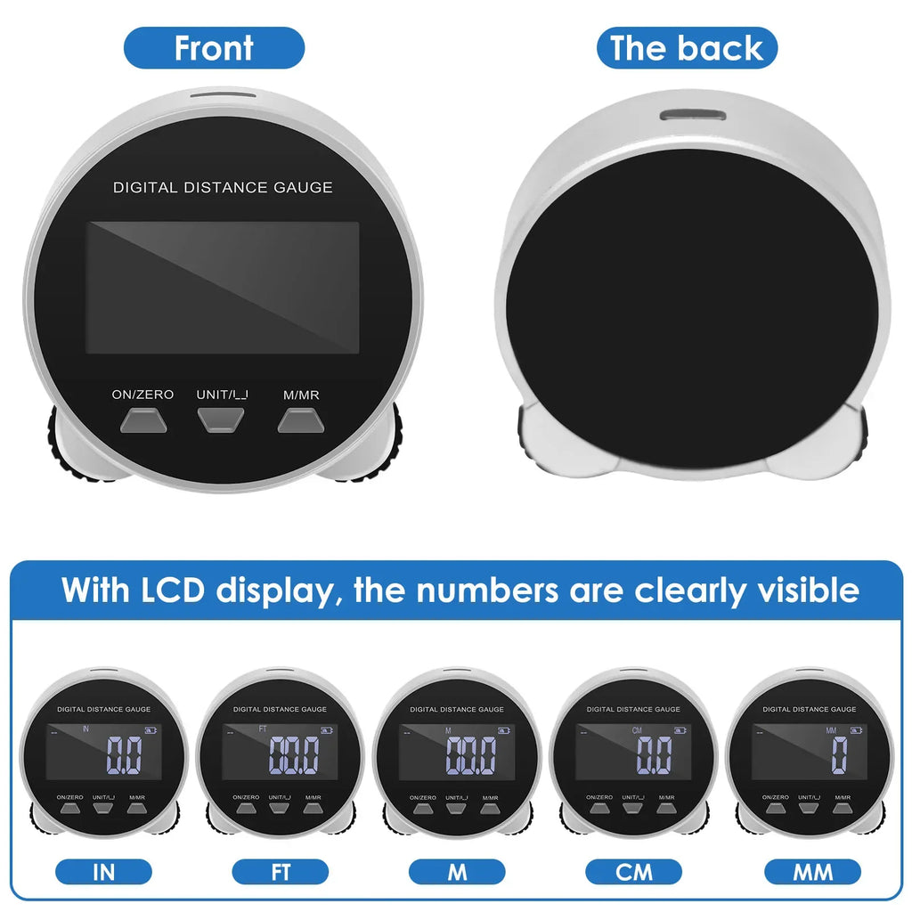 Digital Tape Measure LCD Display USB Rechargeable Electronic Rolling Ruler 199.99m Digital Tape Measure Roller Portable Tools