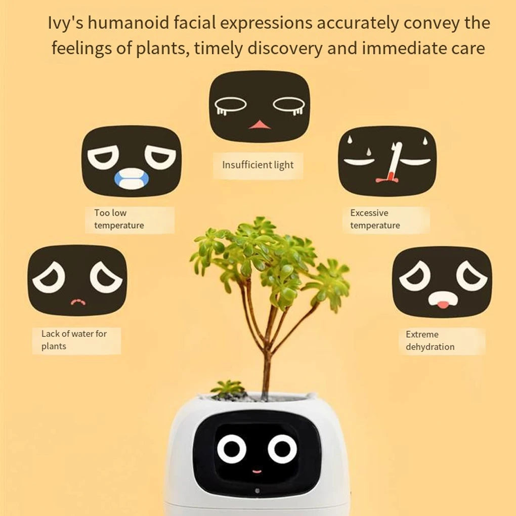 Smart Flowerpots Plant Cute Pet Intelligent Lazy Automatic Suction Flower Shape USB Rechargeable Indoor Plant Small Flower Pot