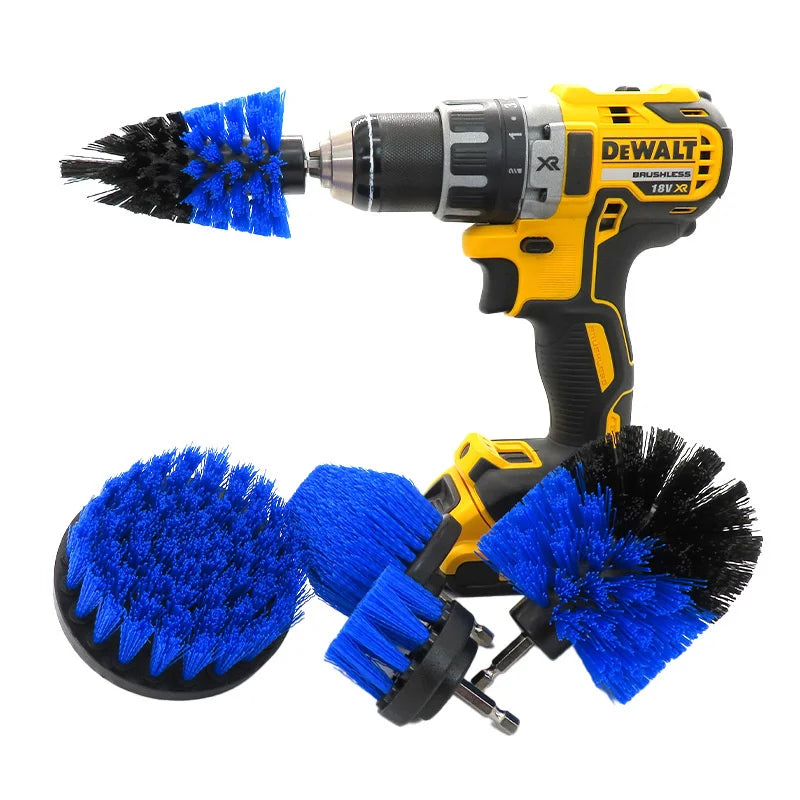 5pcs Multi-Purpose Electric Drill-Brush kit Power Scrubber Brush Car Polisher Kitchen Bathroom Cleaning Kit Toilet Cleaning Tool