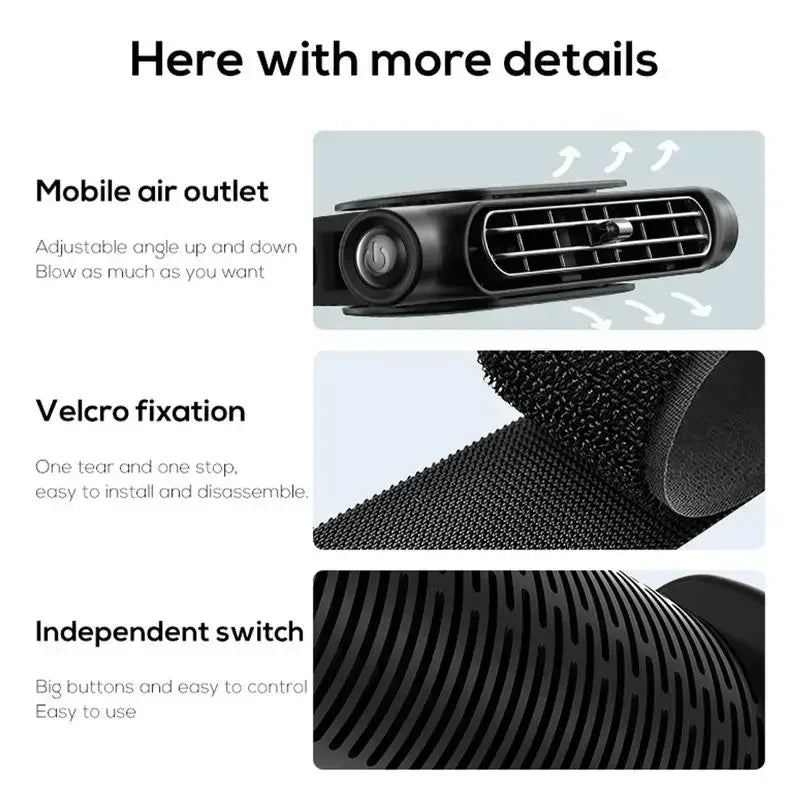 Car Headrest Cooling Air Fan Adjustable Car Seat Headrest Fan USB Powered Car Neck Cooler for Front Rear Seat Passenger Amagi