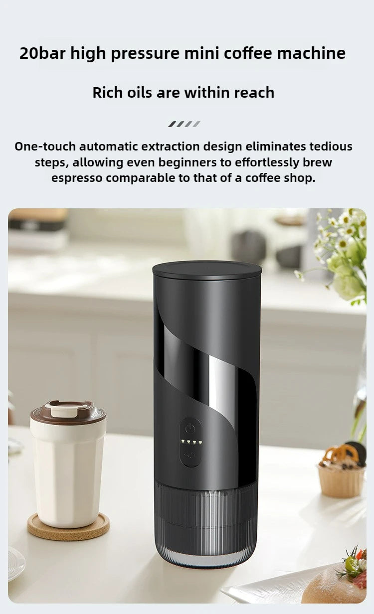 Cafeteira portátil mini recarregável para cápsulas