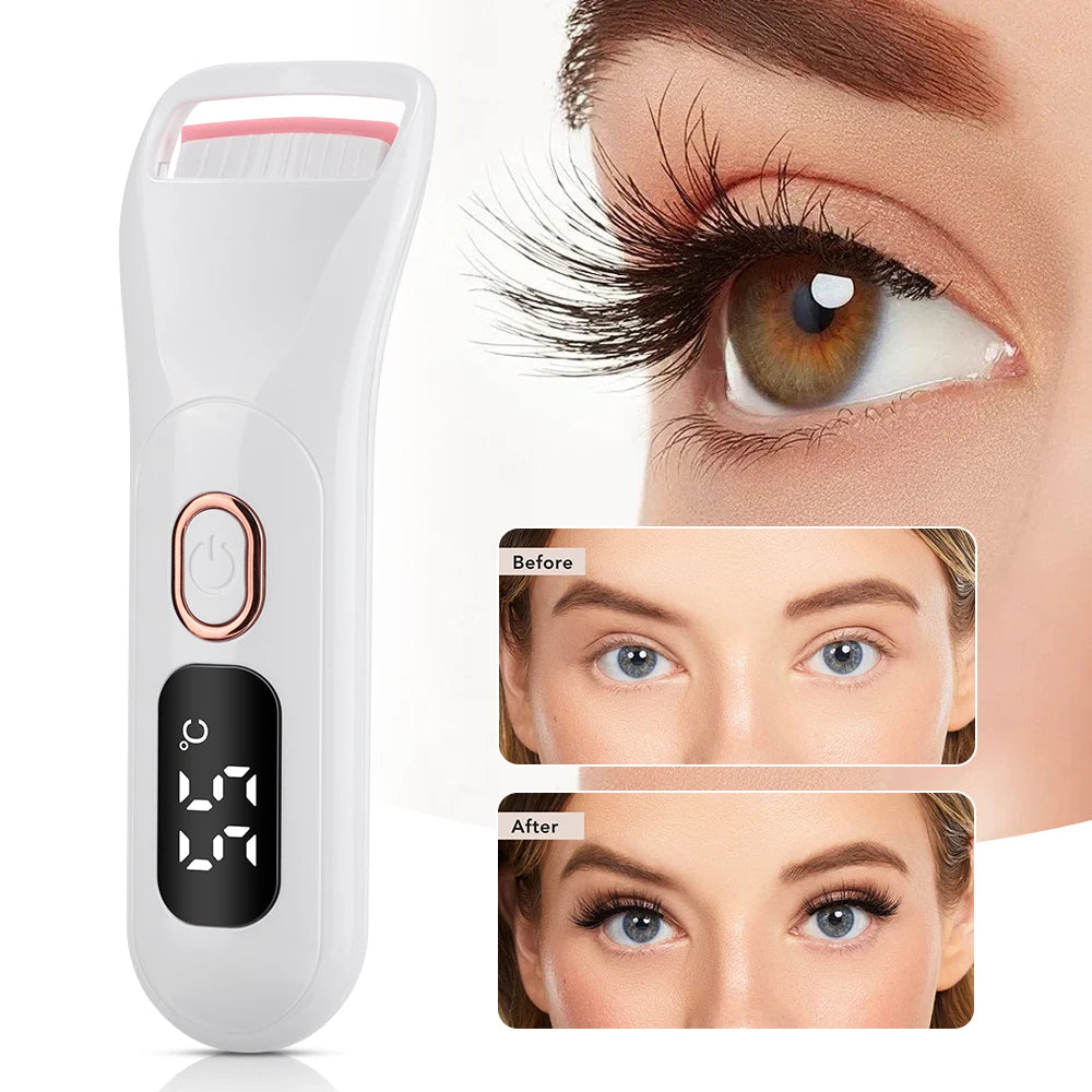 Electric Eyelash Curler Portable 3 Levels Eyelash Curling Device Quick Natural Eyelash Curler Long Lasting Lady Make up Tool