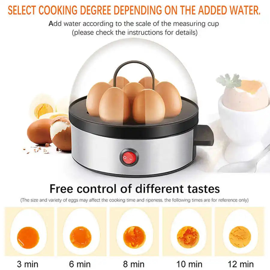 Electric Egg Steamer Cooker 7 Eggs Steamer Boiler Mini Stainless Steel Egg Cooking Machine Kitchen Home Appliance EU 220V