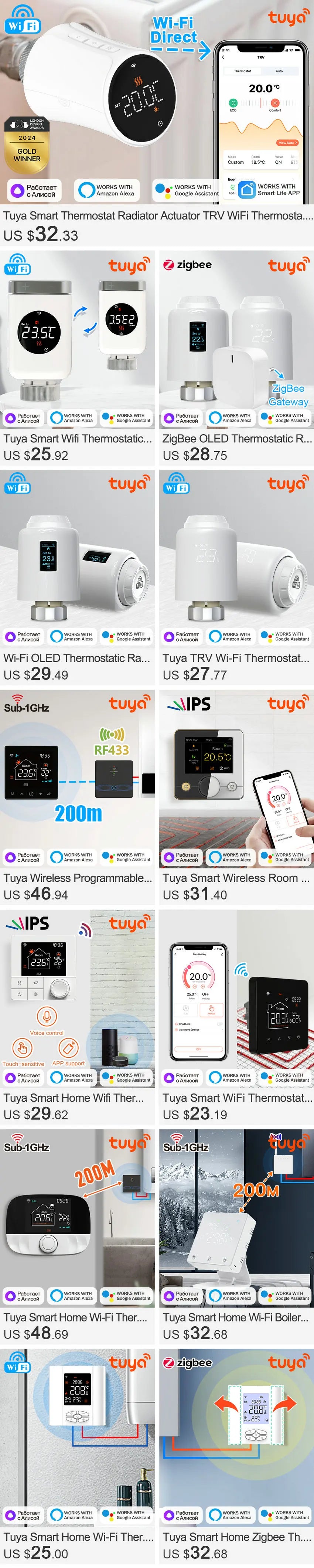 Smart Wifi Thermostat Plug Outlet Temperature Controller Tuya APP Voice Control Electric Switch for Heating Cooling Appliances