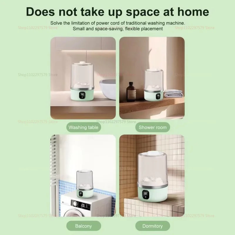 Portable Mini Washing Machine Compact Laundry Washer for Dorms Travel Camping Hotel Apartment Easy Clothes Cleaning