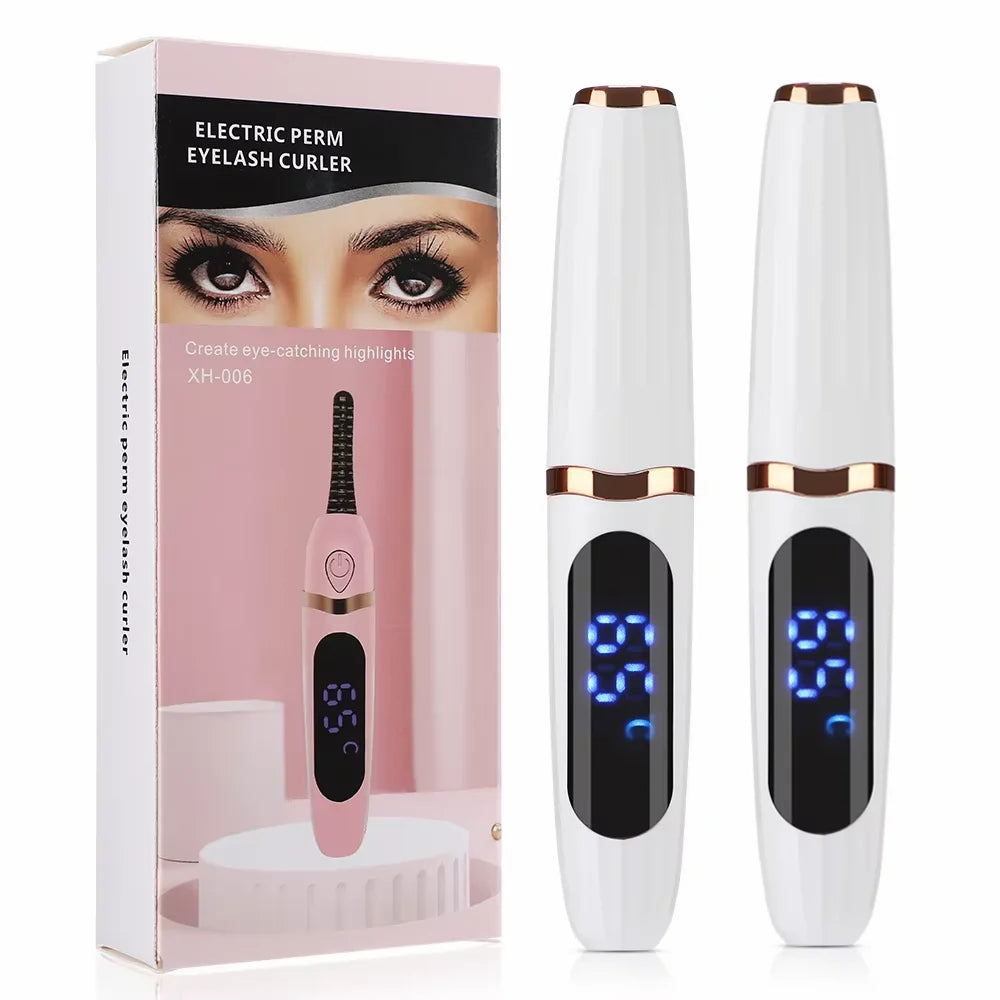 Electric Eyelash Curler Portable 3 Levels Eyelash Curling Device Quick Natural Eyelash Curler Long Lasting Lady Make up Tool
