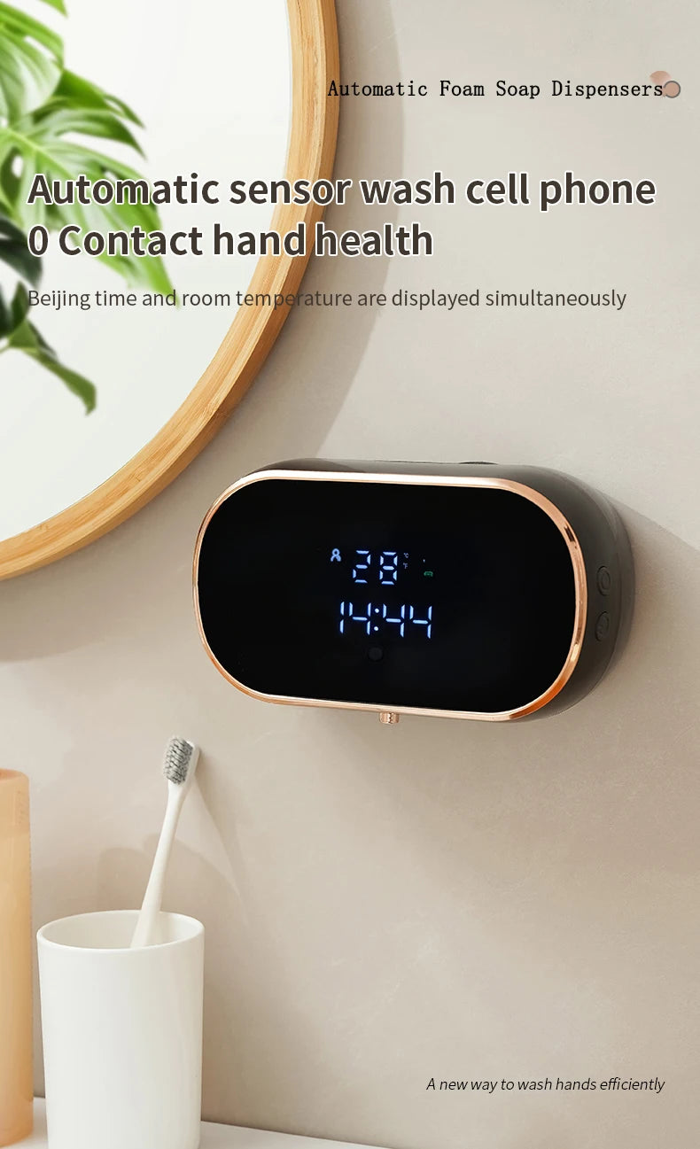 New Automatic Foam Soap Dispensers For Bathroom Smart Washing Hand Machine With USB Charging Two Colors with ABS Material