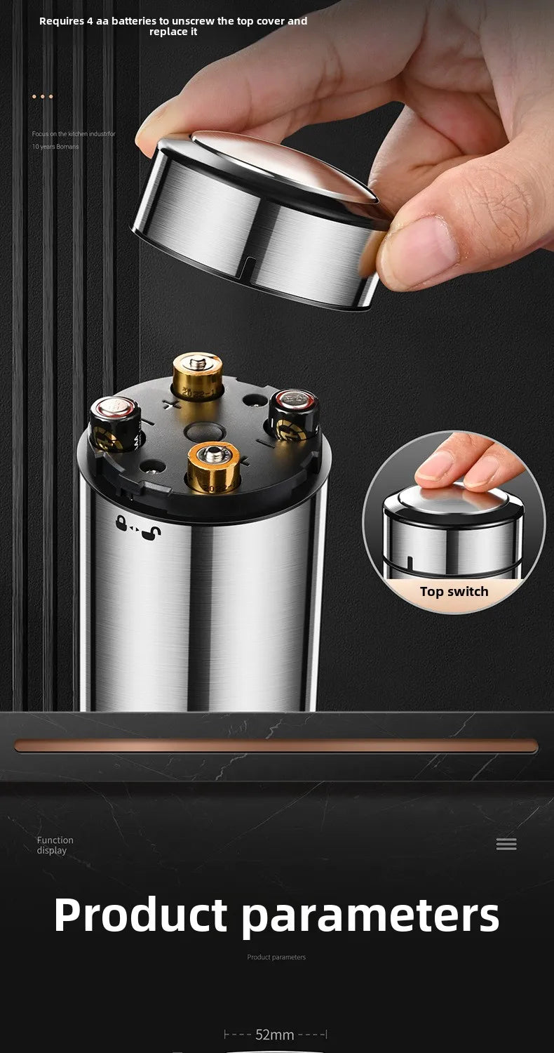 Electric Pepper Grinder Automatic Spice Grinder USB Rechargeable Adjustable Coarseness Spice Mill Kitchen Gadget Tools