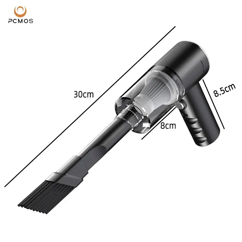 PCMOS 1PC Wireless Vacuum Cleaner Dual Use for Home and Car High Power Powerful Vacuum Cleaner Black