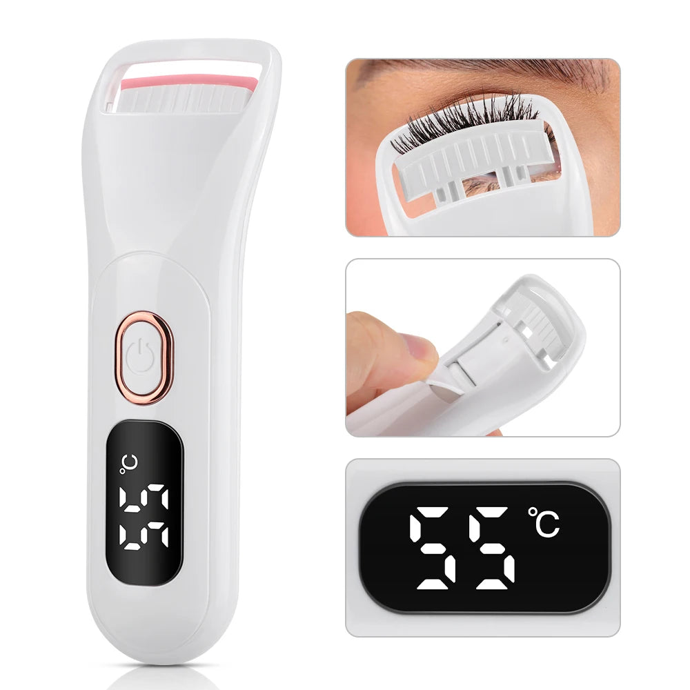 Electric Eyelash Curler Portable 3 Levels Eyelash Curling Device Quick Natural Eyelash Curler Long Lasting Lady Make up Tool