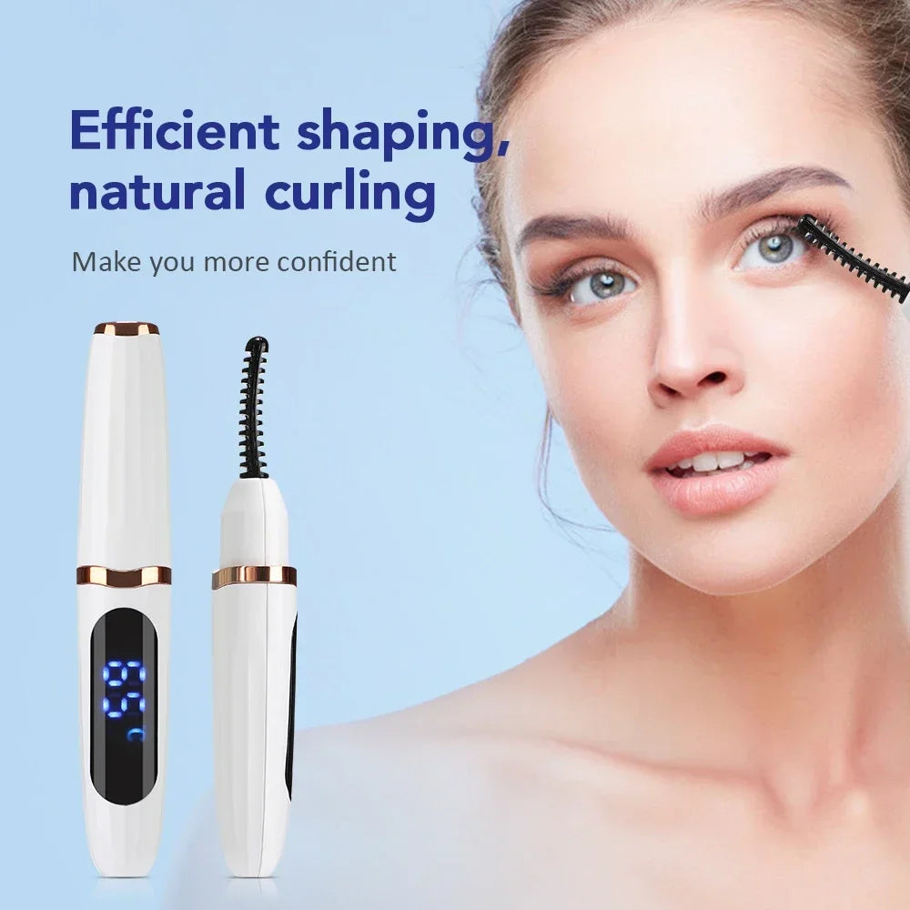 Electric Eyelash Curler Portable 3 Levels Eyelash Curling Device Quick Natural Eyelash Curler Long Lasting Lady Make up Tool