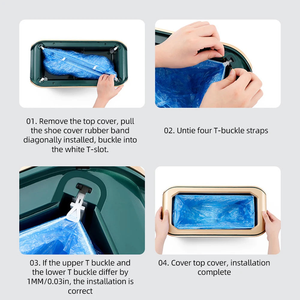 Automatic Shoe Covers Dispenser Shoe Cover Machine with Disposable Non Slip Covers Portable Shoe Covers Machine for Indoors Home