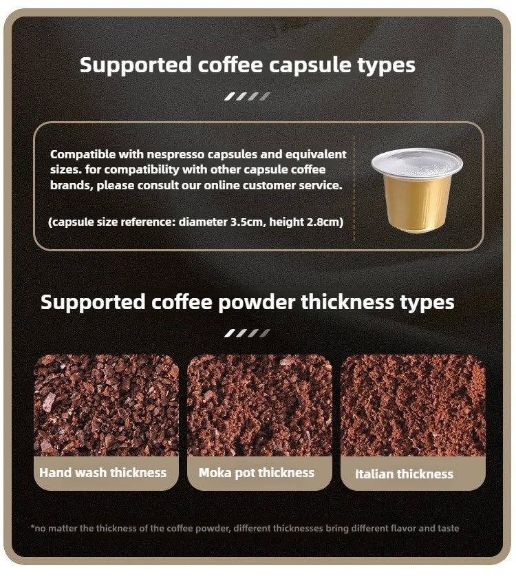 Cafeteira portátil mini recarregável para cápsulas