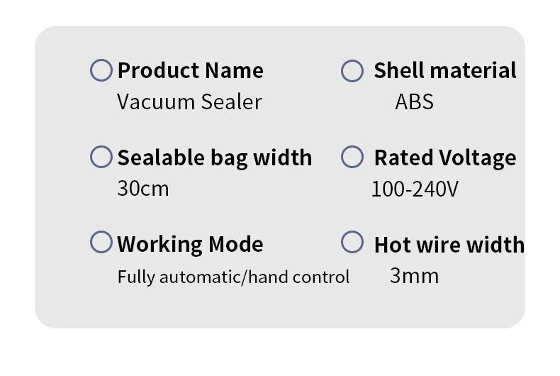 Electric Professional Vacuum Sealer Food Electric Vacuum For Kitchen Food Storage Sealing Machine Dry/Wet Food Cuisine Sealer