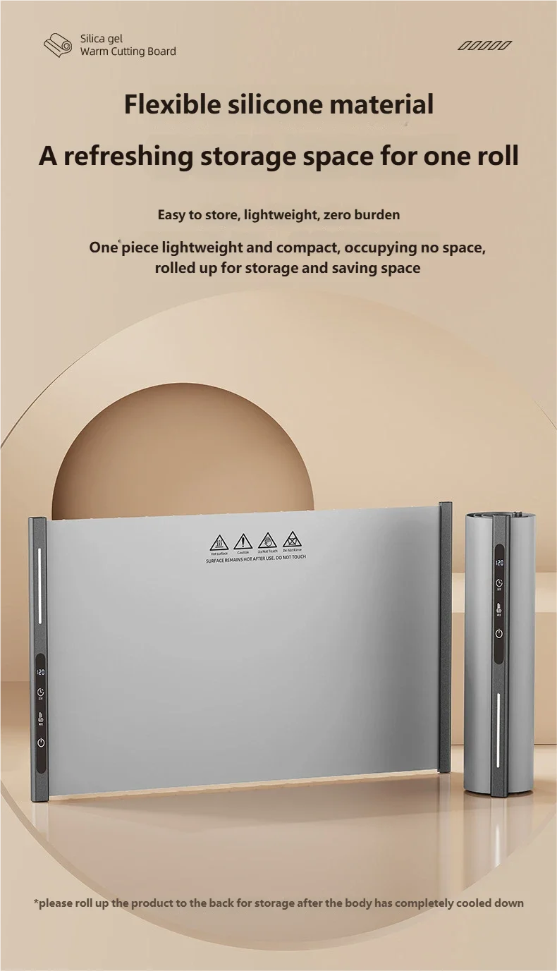 Electric Warming Tray Foldable Food Warmer Mat with 3 Tem Setting Fast Full Surface Heating Portable Electric Food Warming Tray