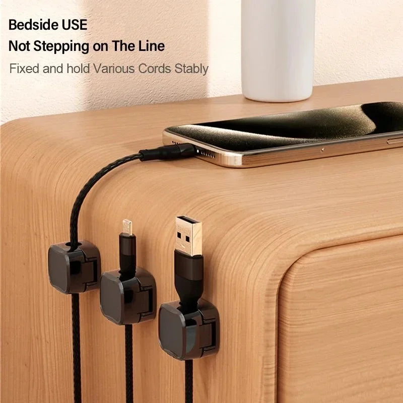 Magnetic Cable Clip 1/6 Pcs Cable Holder Adhesive Wire Keeper Cord Cable Organizer for Home Office Under Desk Management