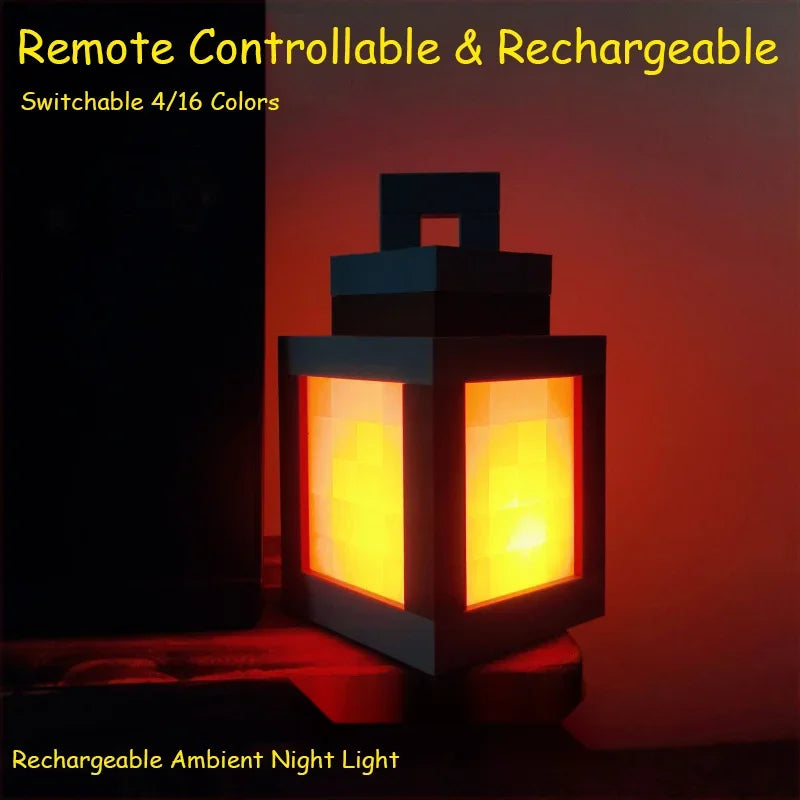 Mine WORLD Luminous lantern,light board Figurine rechargeable game torch, peripheral children's bedroom Decoration for Christmas